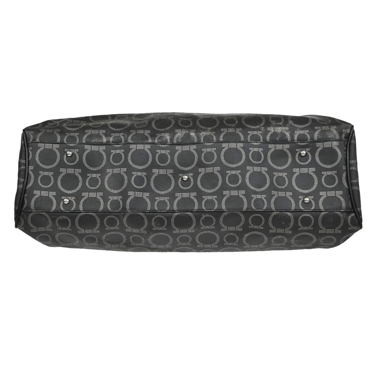 SALVATORE FERRAGAMO Gancini Hand Tote Bag Leather Black SHW Italy 67CA950