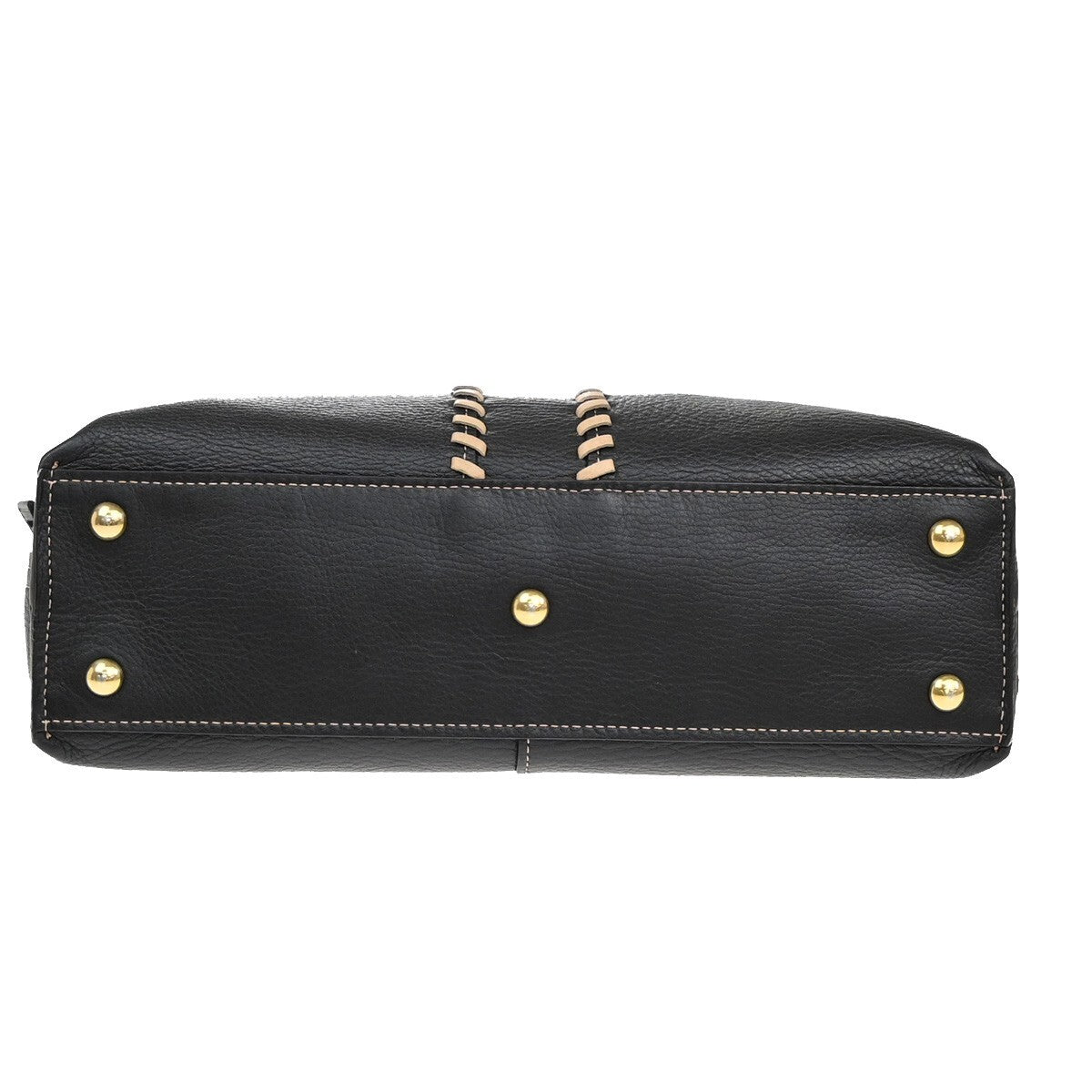 YVES SAINT LAURENT Neo Reversible Shoulder Bag Leather Beige Black 82EE333