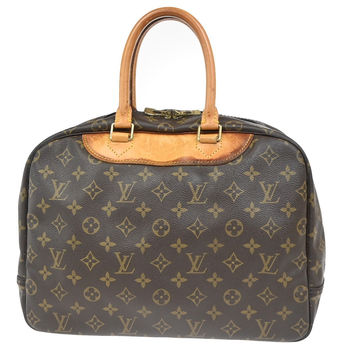 LOUIS VUITTON LV Logo Deauville Hand Bag Monogram Leather Brown M47270 65ZA315