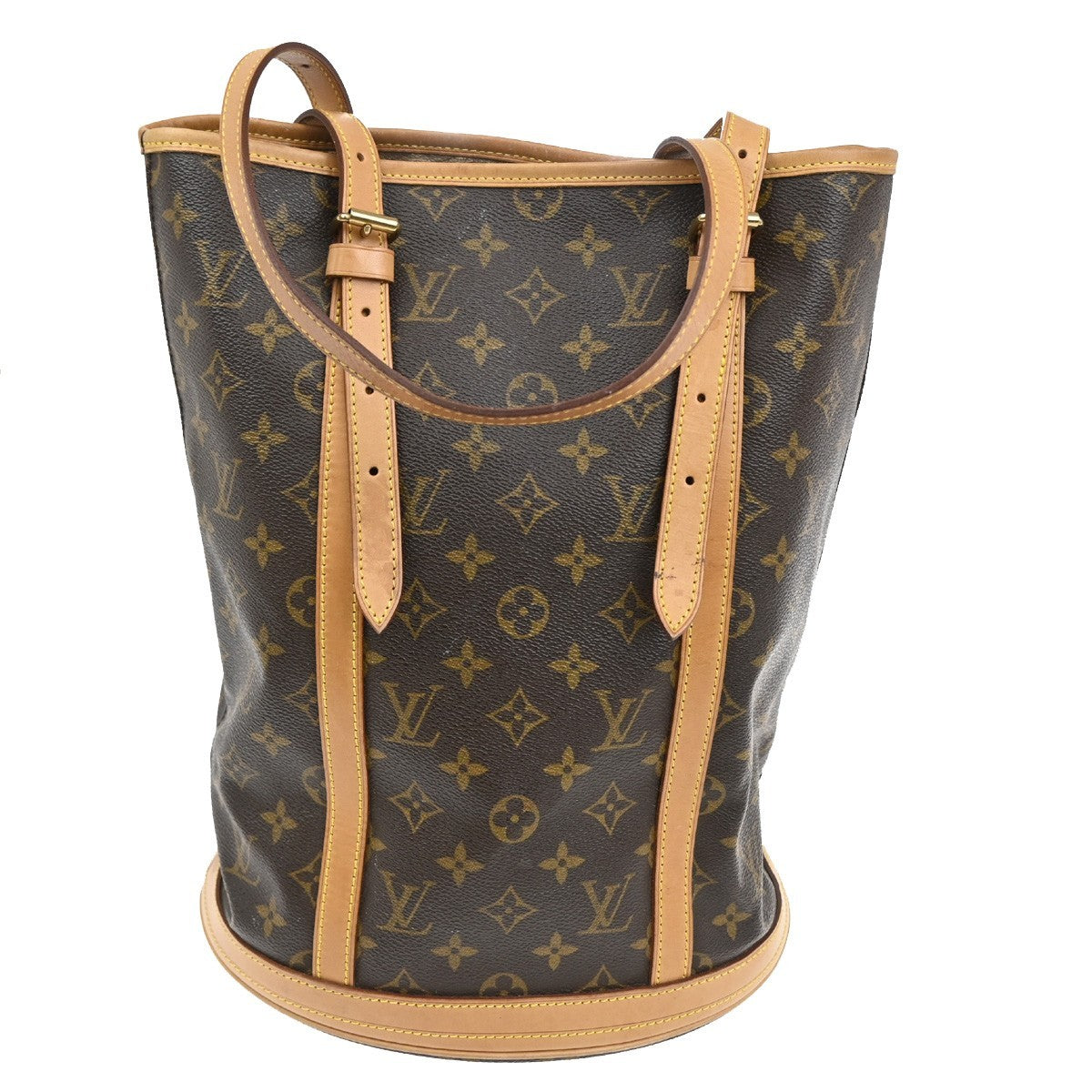 LOUIS VUITTON BUCKET GM Shoulder Tote Bag Monogram Leather Brown M42236 36TA304