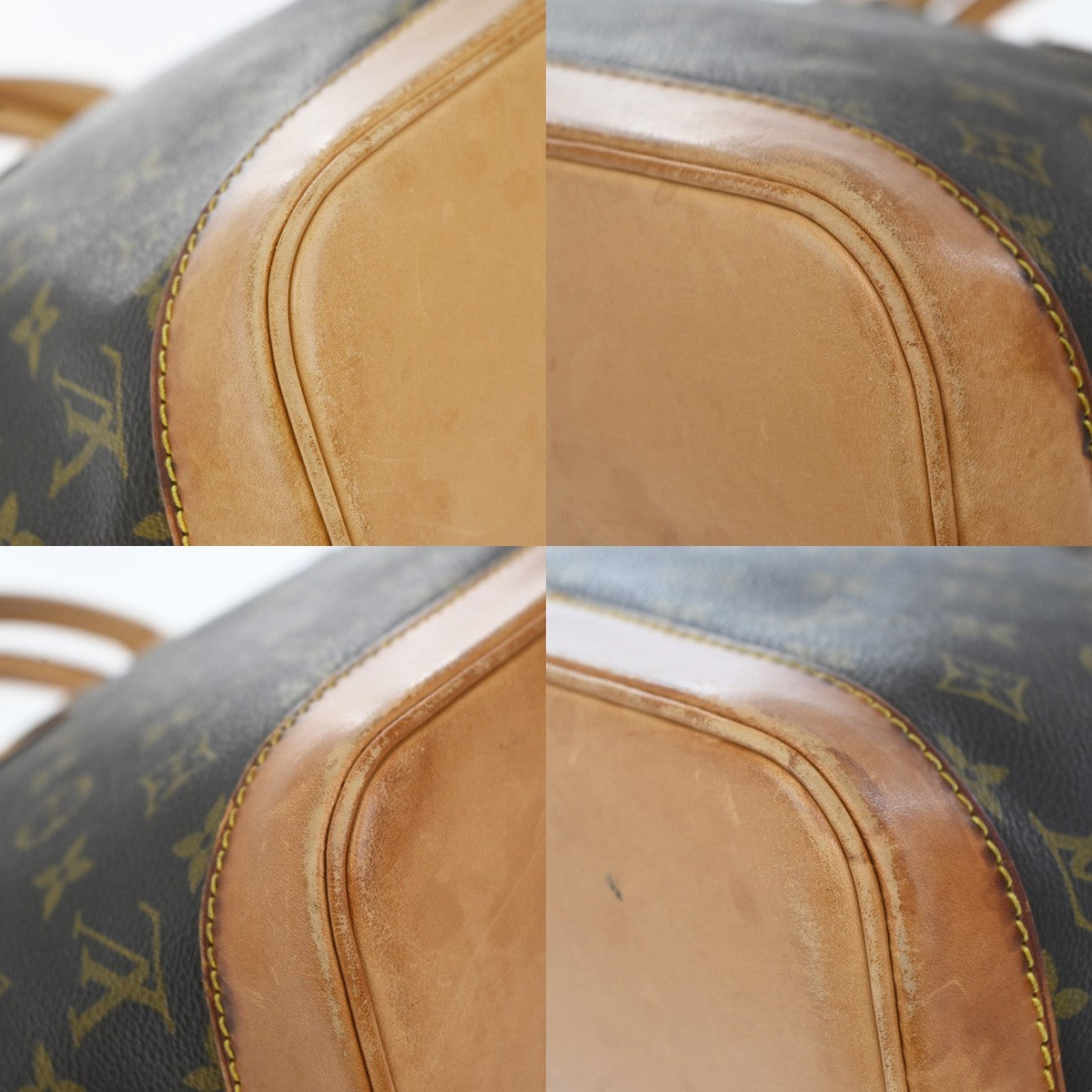 LOUIS VUITTON LV Logo Alma Hand Bag Monogram Leather Brown France M51130 82EG341