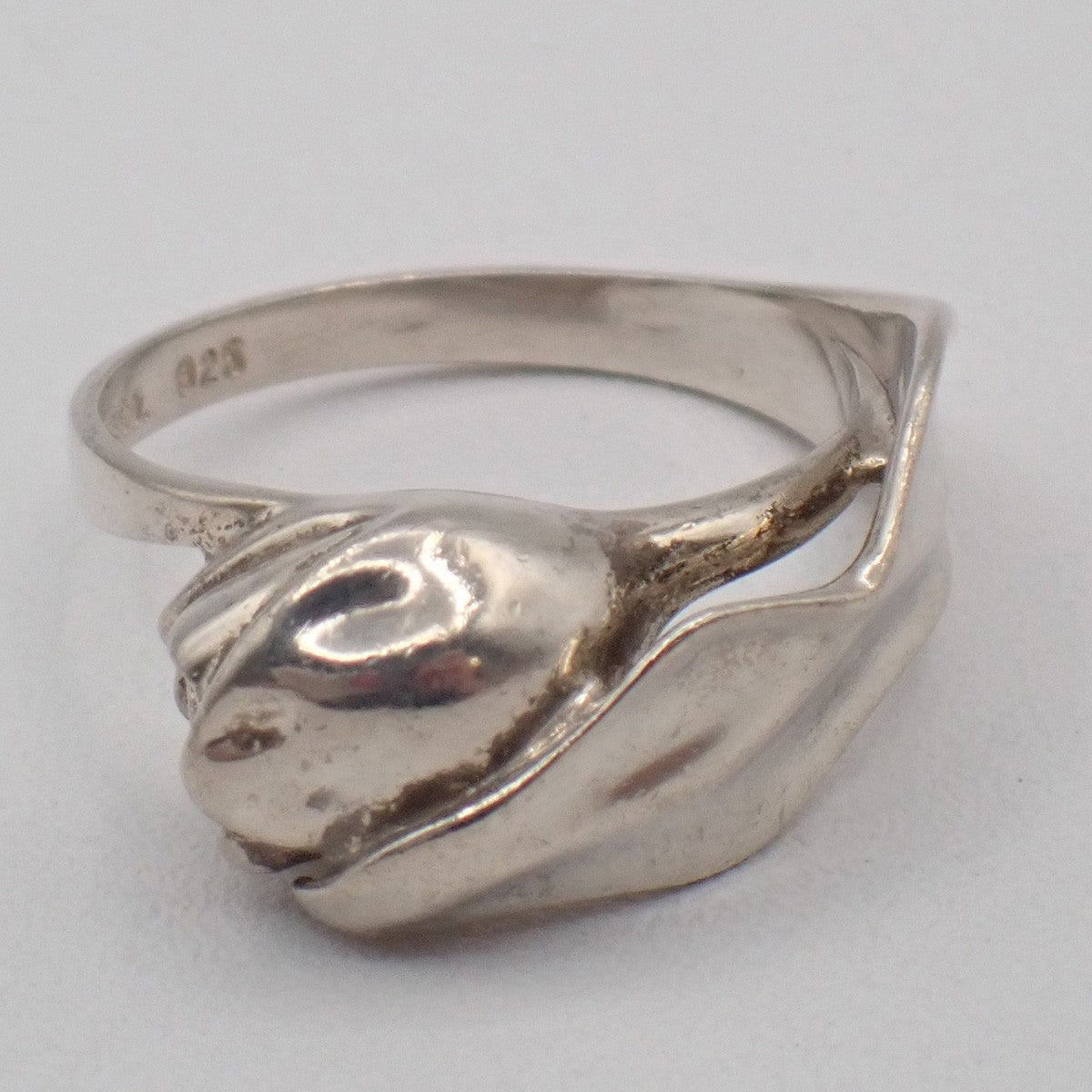 Tiffany & Co. Logo Tulip Ring Sterling Silver 925 US Size 4.0-4.5 01KC079