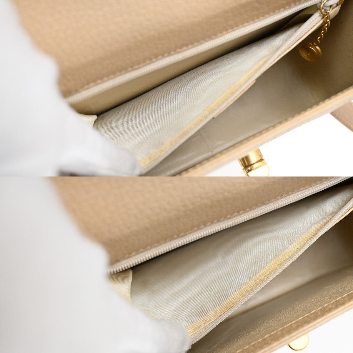 GUCCI Logo Bamboo 2Way Shoulder Hand Bag Leather Beige GHW Italy 95KB654