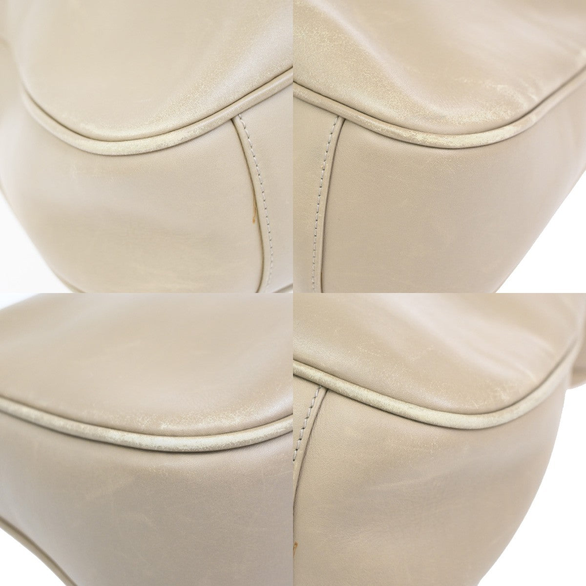 GUCCI Logo Bamboo 2Way Shoulder Hand Bag Leather Beige Italy SHW 68KC961