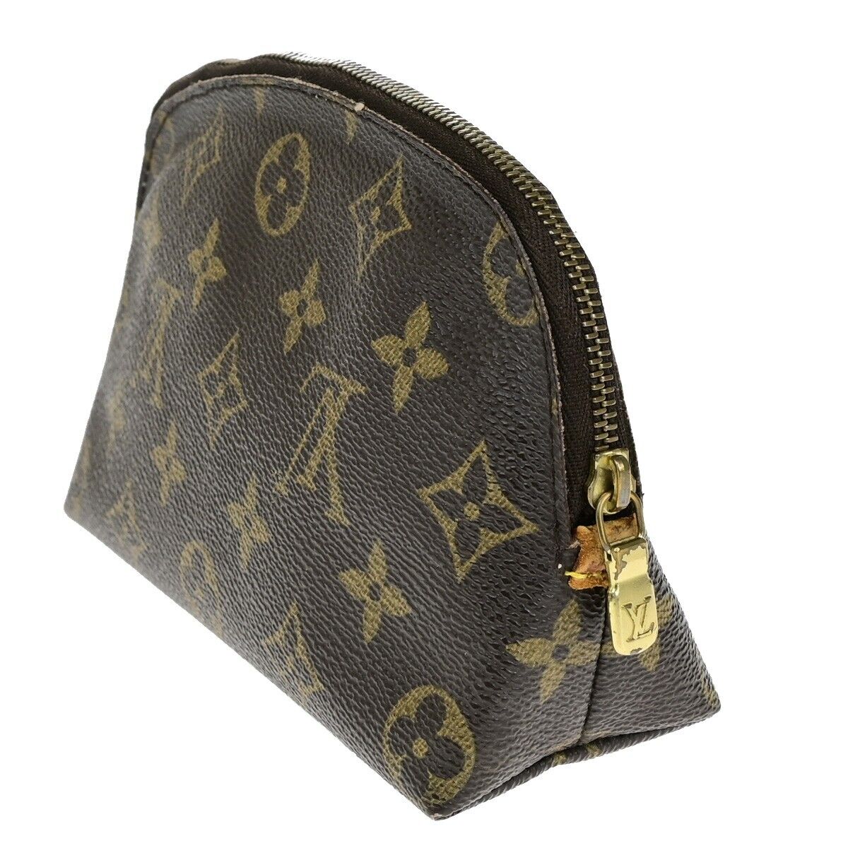 LOUIS VUITTON Pochette Cosmetic Pouch Bag Monogram Leather Brown M47515 05ED262