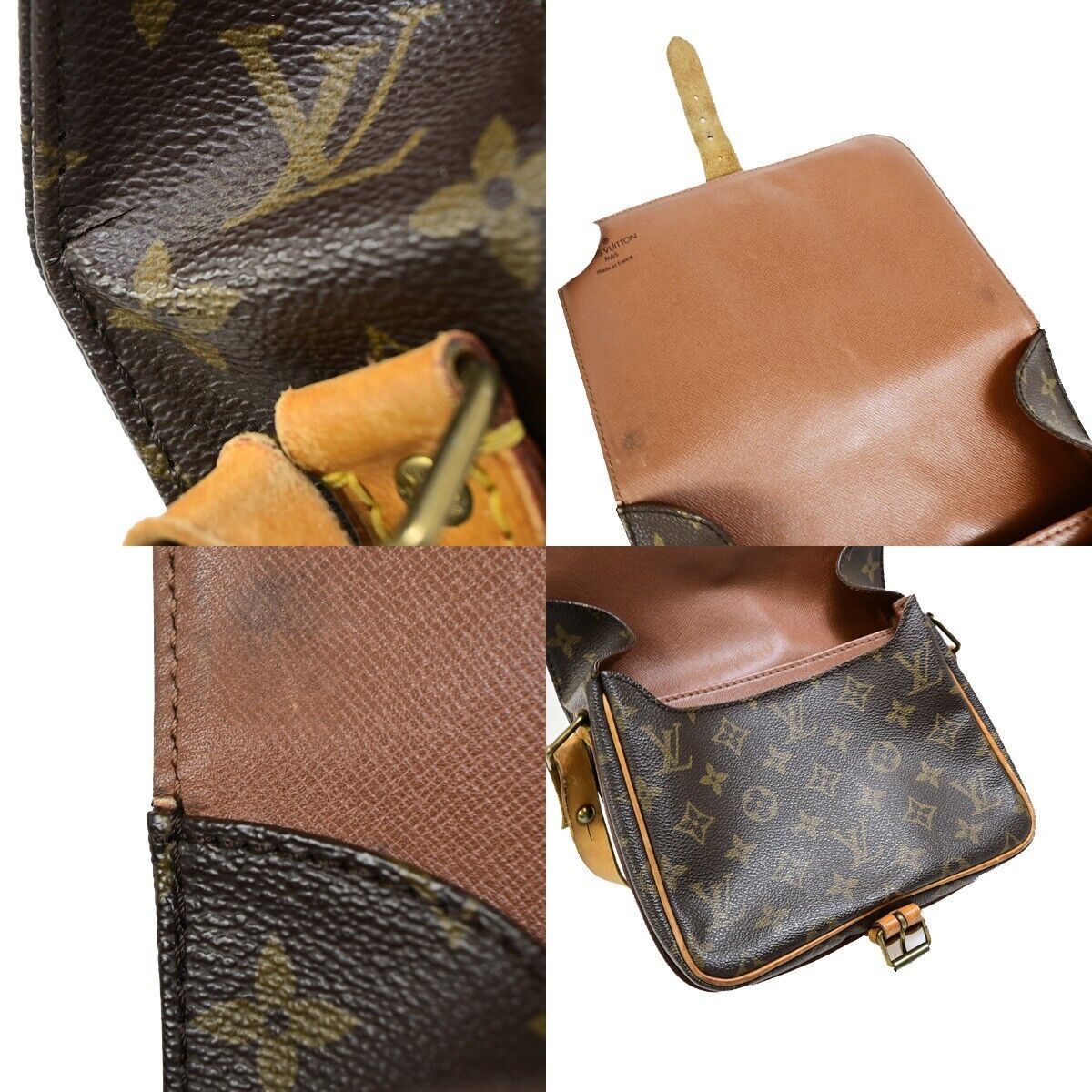 LOUIS VUITTON Cartouchiere MM Shoulder Bag Monogram Leather Brown M51253 36EB598