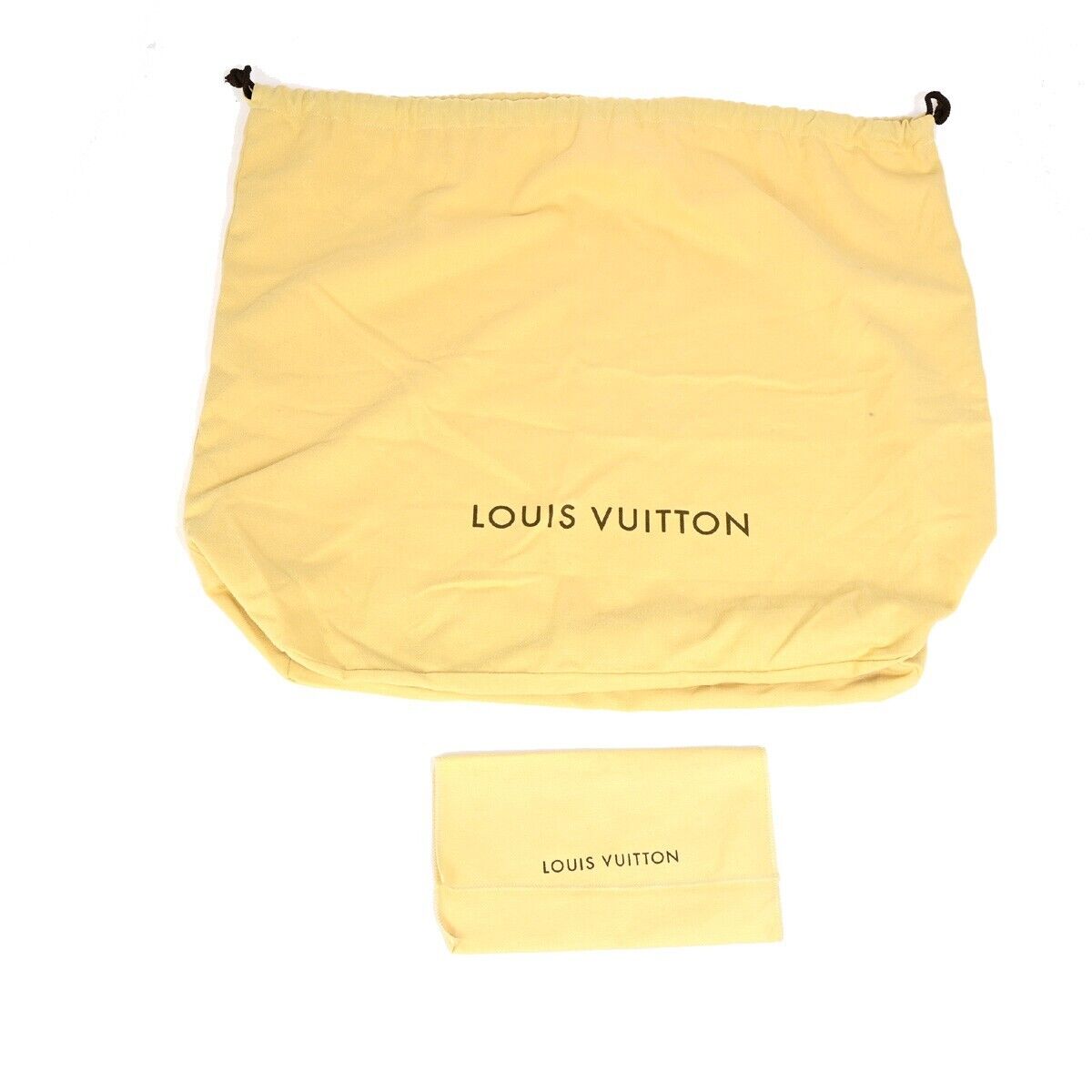 LOUIS VUITTON Logo 10 Set Dust Bag Drawstring Canvas Cotton Beige Brown 09EB808