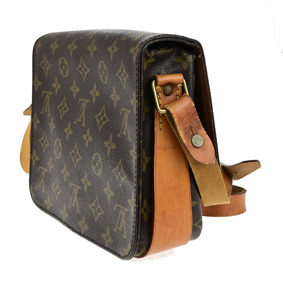 LOUIS VUITTON Cartouchiere MM Shoulder Bag Monogram Leather Brown M51253 36YG722