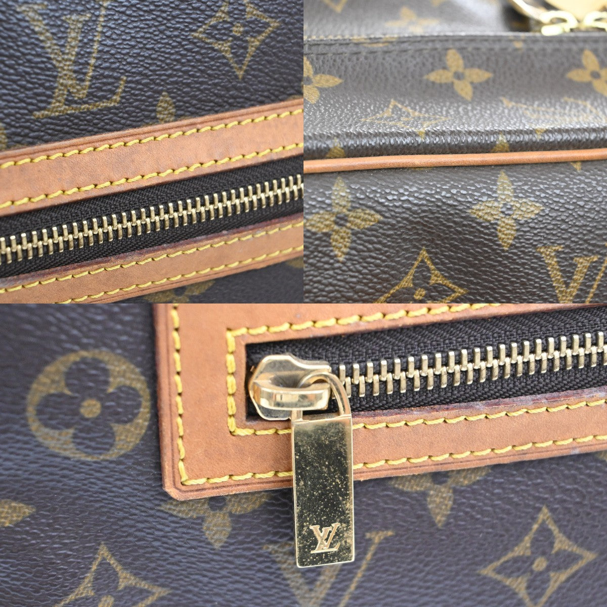LOUIS VUITTON LV Logo Cite GM Shoulder Bag Monogram Leather Brown M51181 11AA077