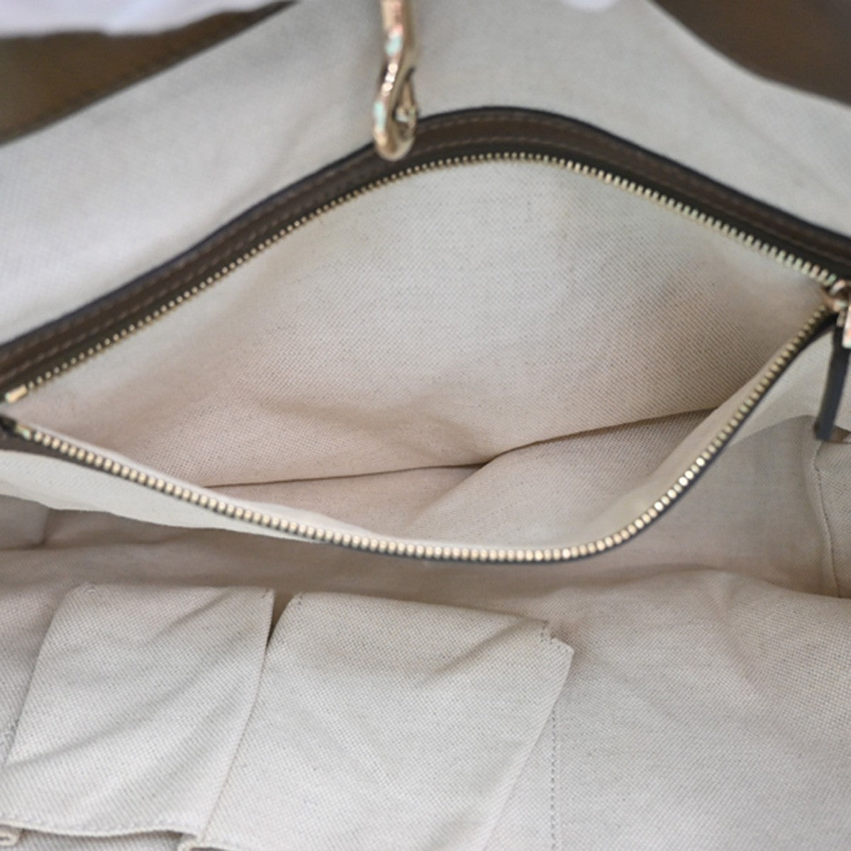 GUCCI GG Pattern Heart Bit Shoulder Bag Lurex Canvas Leather Brown Italy 31KC625