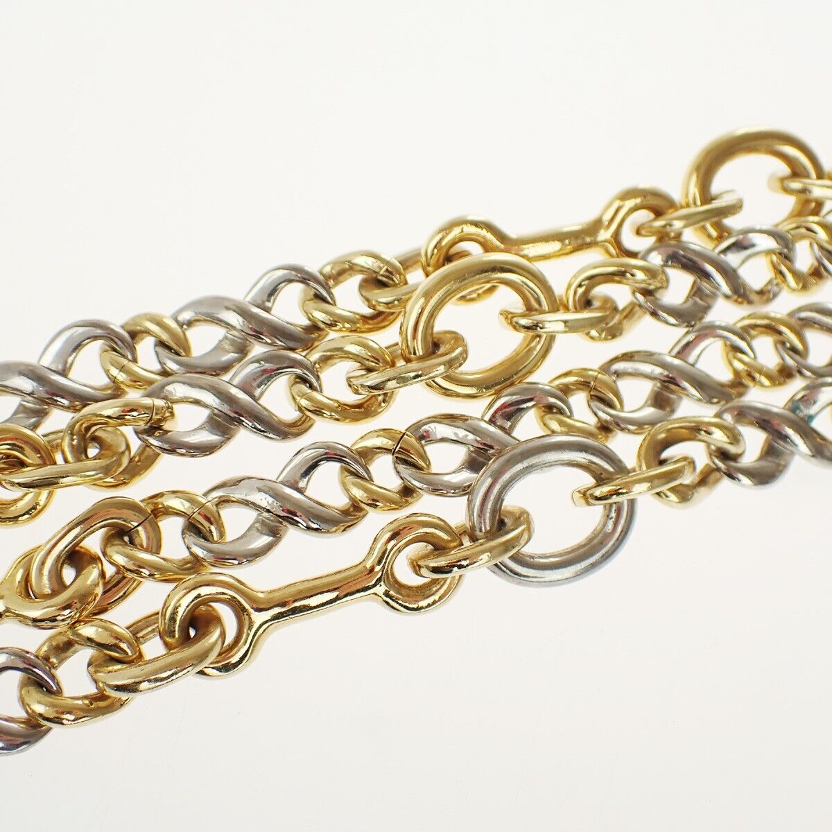 LOUIS VUITTON Logo Chain Long Necklace Gold Silver Italy M62837 87YG573