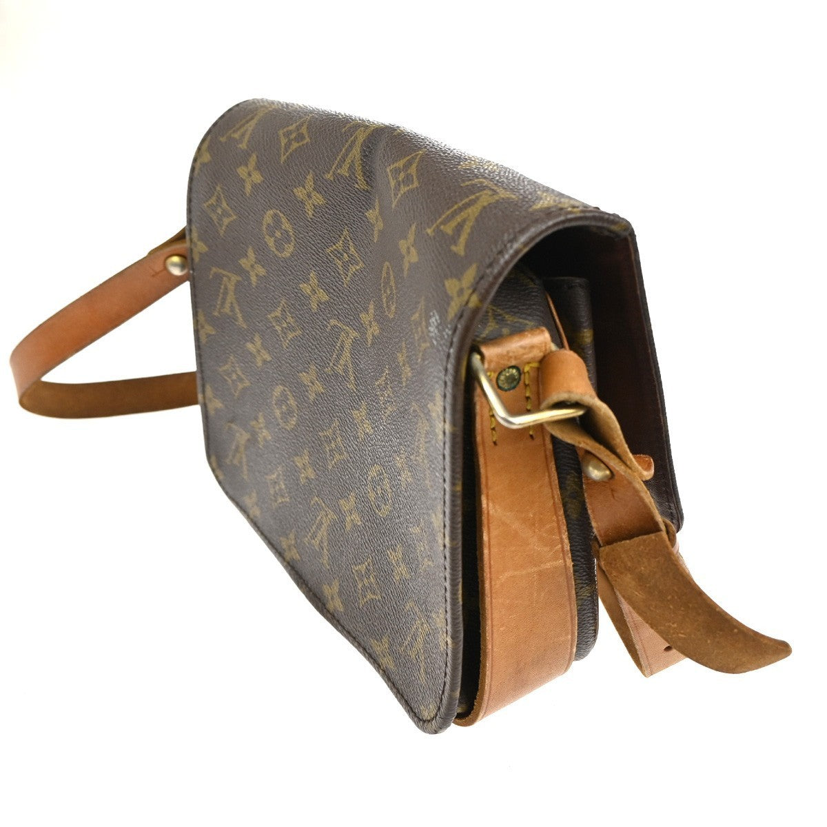 LOUIS VUITTON Cartouchiere MM Shoulder Bag Monogram Leather Brown M51253 30TA406