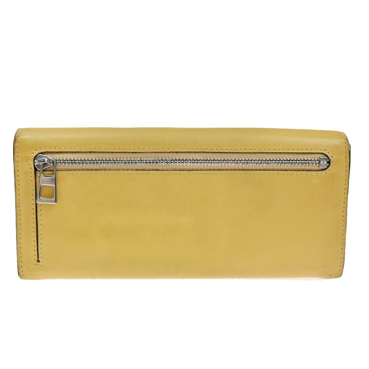 LOEWE Anagram LOGO Bifold Long Wallet Leather Yellow SHW Spain 01KD056