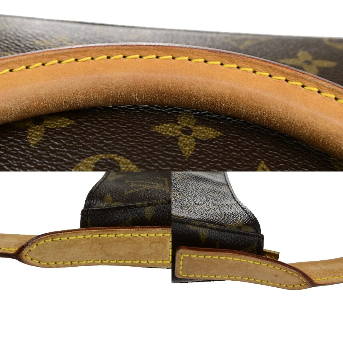 LOUIS VUITTON Logo Looping GM Shoulder Bag Monogram Leather Brown M51145 84ED412