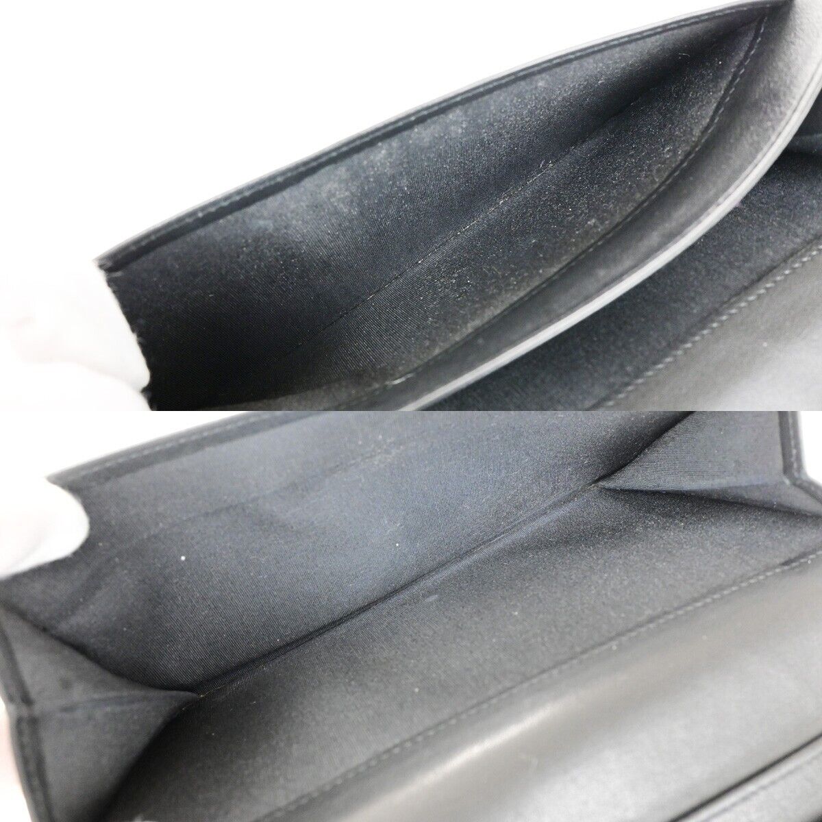 CHANEL CC Logo Falp Bifold Long Wallet Grained Leather Black SHW 35RK678