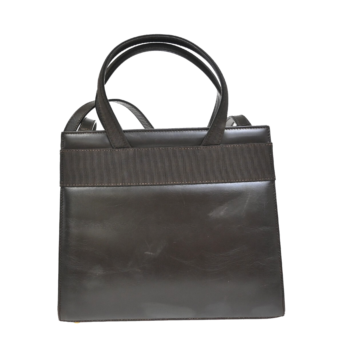 SALVATORE FERRAGAMO Logo Vara 2Way Shoulder Hand Bag Leather Brown Italy 65FB826
