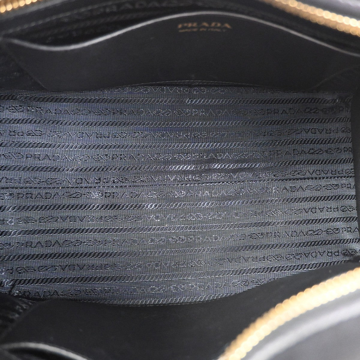 PRADA Logo Hand Bag with Bag Charm Saffiano Leather Black GHW Italy 95RL899