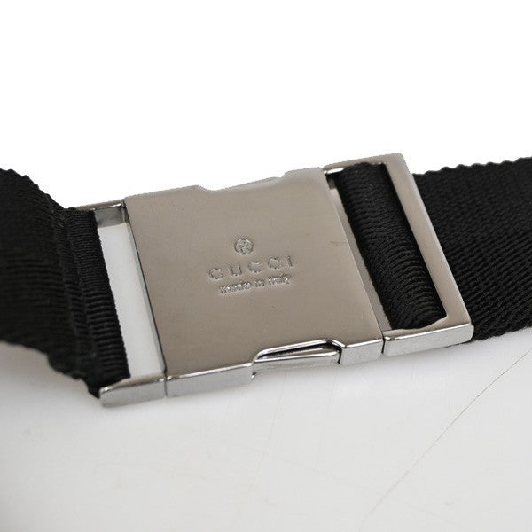GUCCI GG Pattern Mini Belt Bag Waist Pouch Canvas Black SHW Italy 36DA132