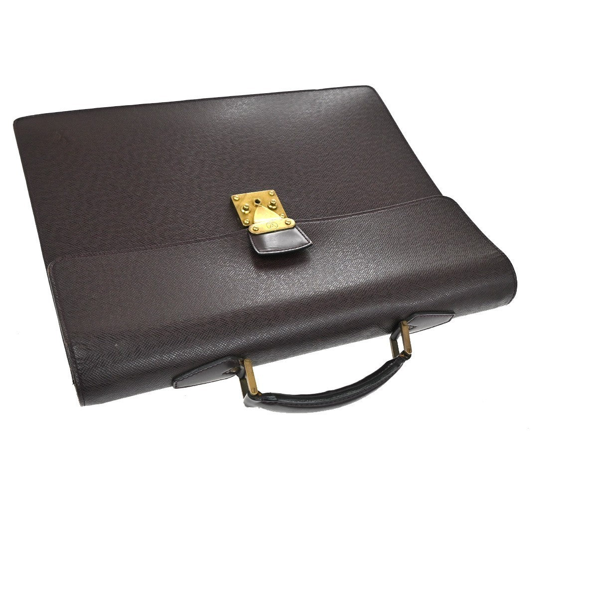 LOUIS VUITTON LV Moskova Briefcase Hand Bag Taiga Leather Purple M30036 67KC395