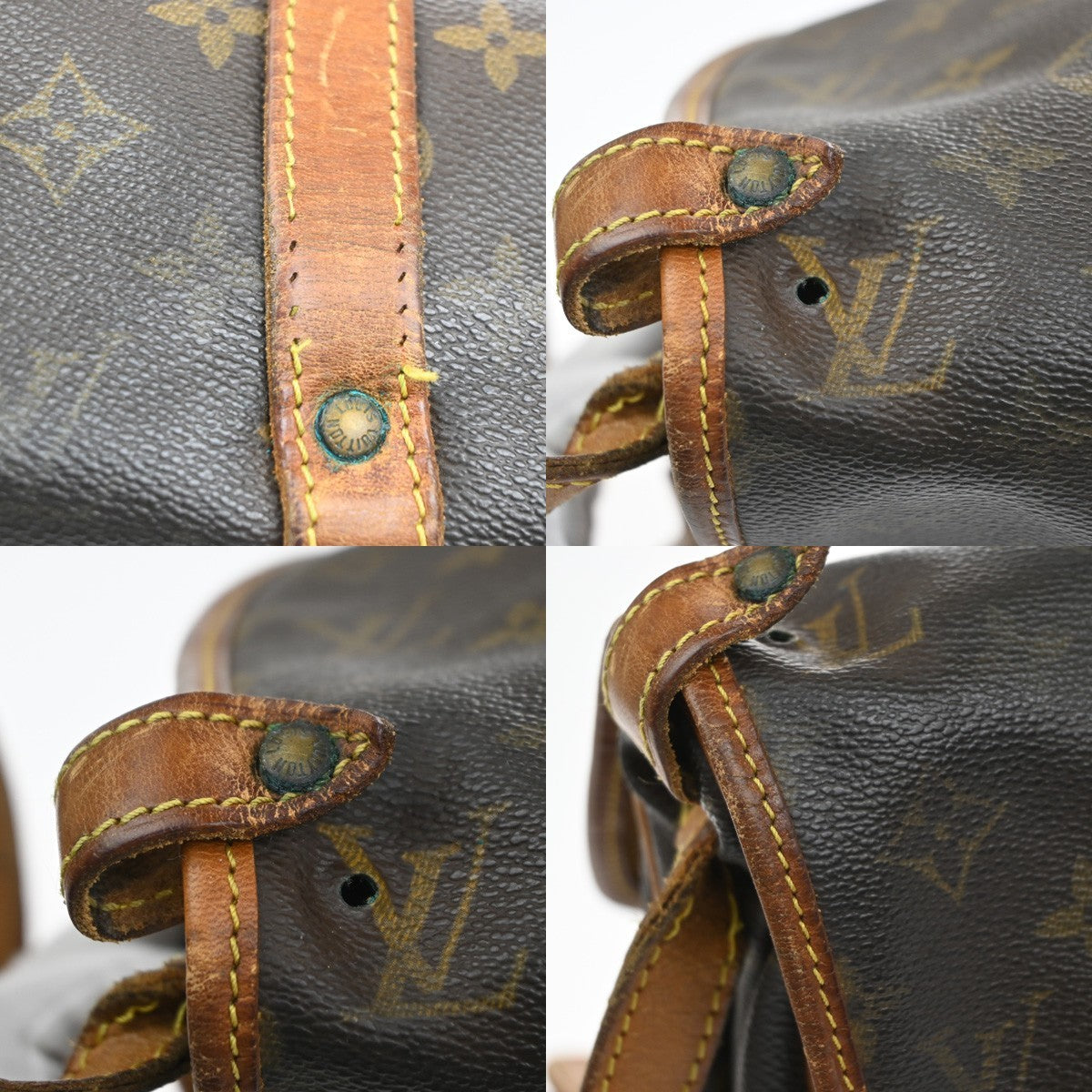 LOUIS VUITTON Logo Saumur 30 Shoulder Bag Monogram Leather Brown M42256 65MA627