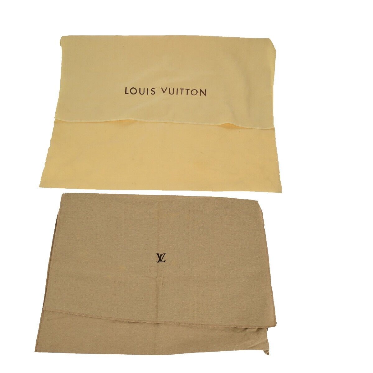 LOUIS VUITTON Logo 10 Set Dust Bag Drawstring Canvas Cotton Beige Brown 09EB418