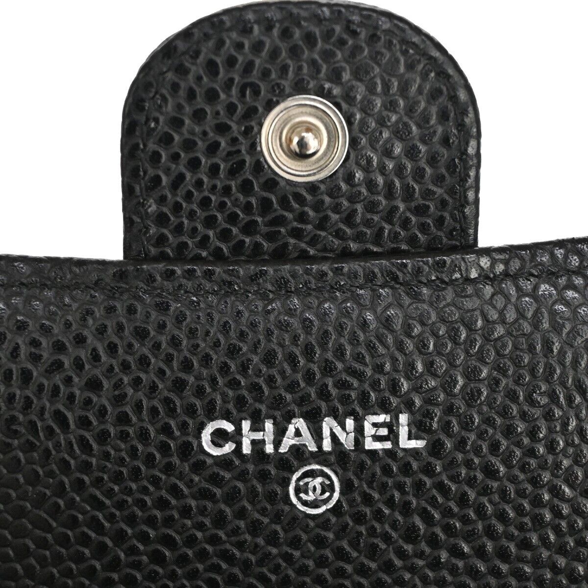 "CHANEL CC Matelasse Long Bifold Wallet Purse Caviar Leather Black SHW 41RJ205