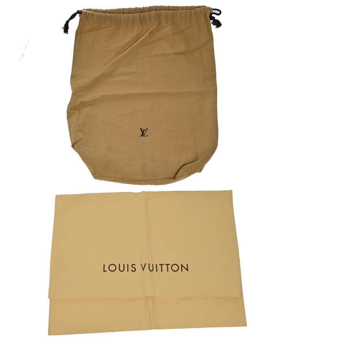 LOUIS VUITTON Logo 10 Set Dust Bag Drawstring Canvas Cotton Beige Brown 09KP246