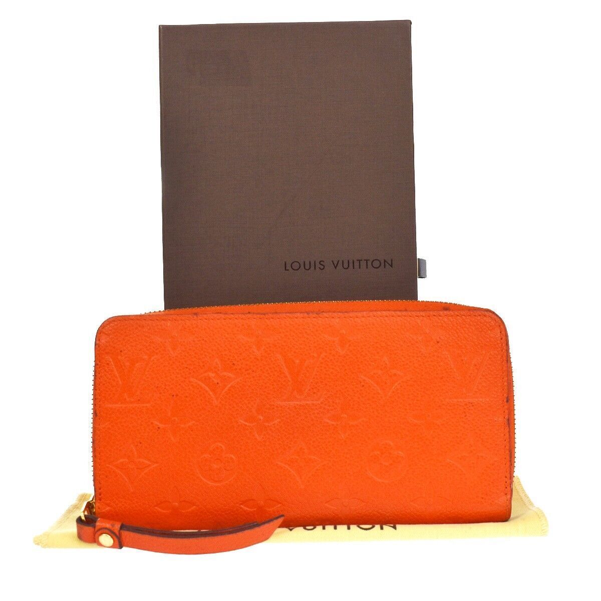 LOUIS VUITTON Long Zippy Wallet Monogram Empreinte Leather Orange M60775 69YB803