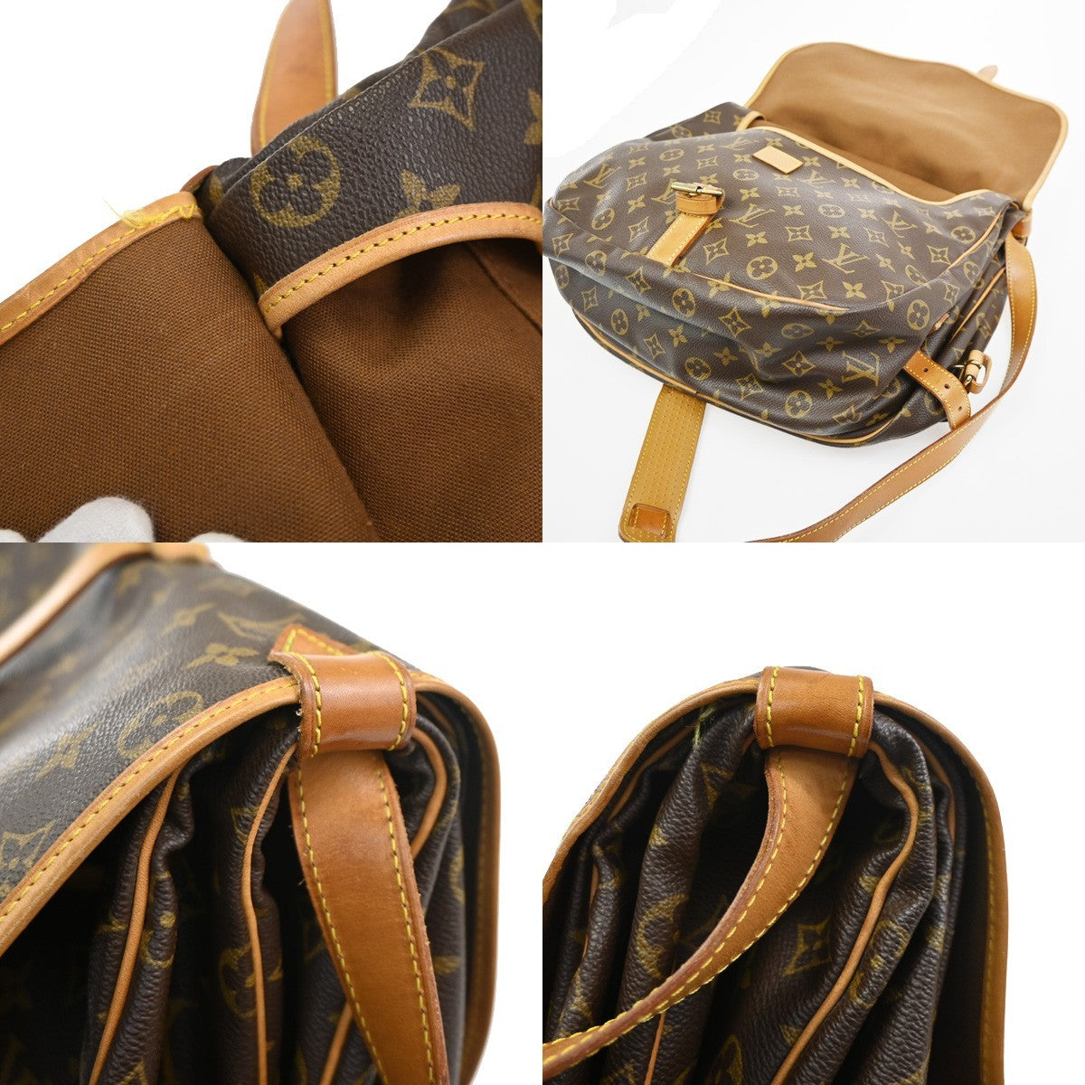 LOUIS VUITTON Saumur 35 Shoulder Bag Monogram Leather BN France M42254 72KC321