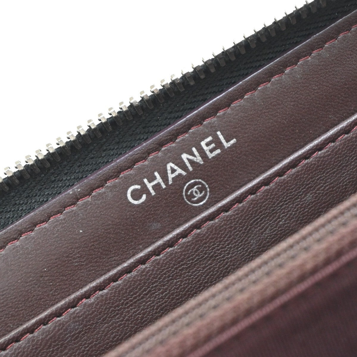 CHANEL CC Logo Matelasse Zip Around Long Wallet Leather Black Silver 10RF286