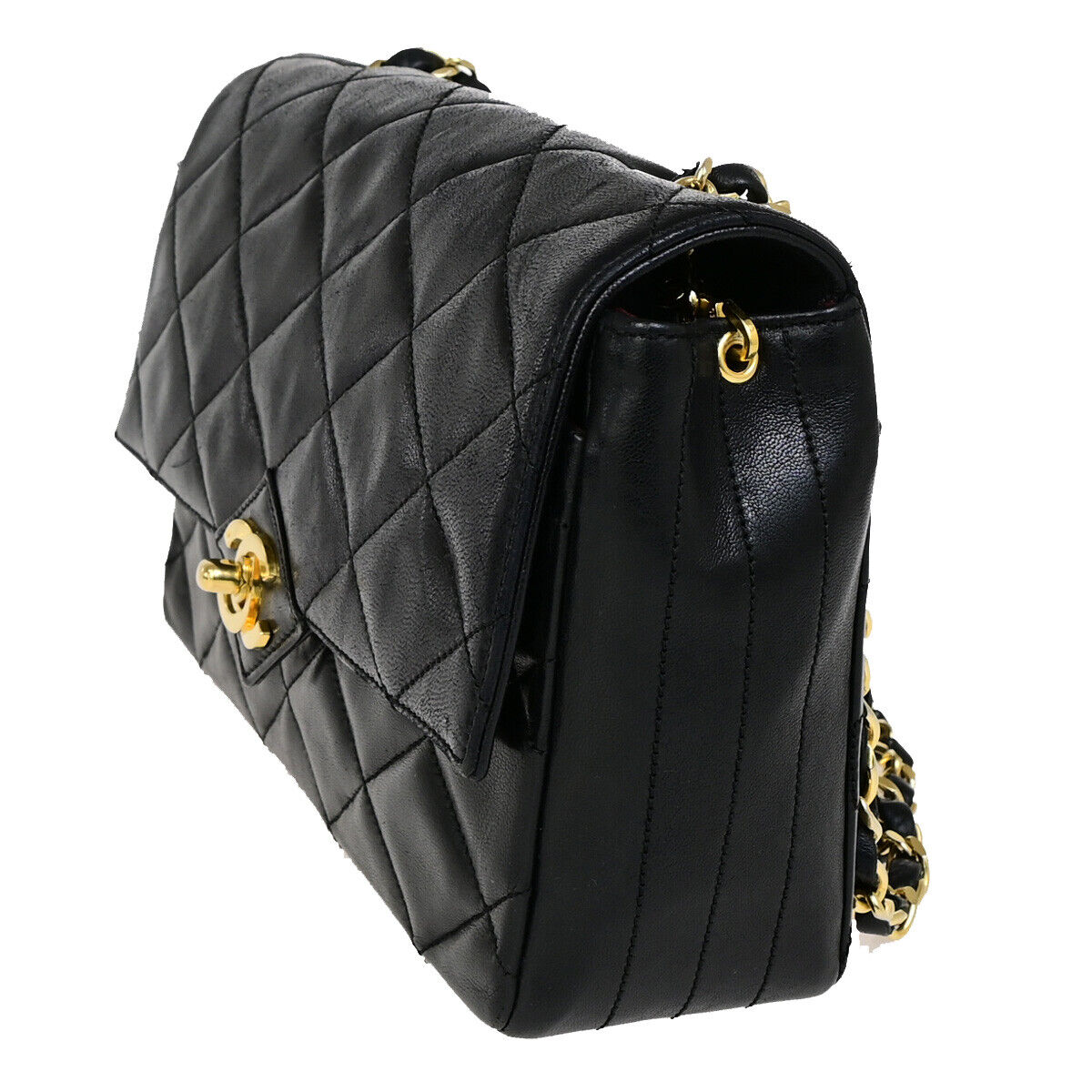 CHANEL CC Logo Matelasse 23 Chain Shoulder Bag Leather Black GHW 644RK608