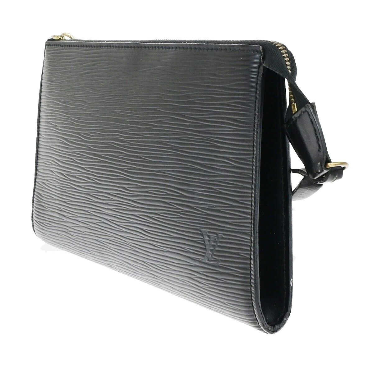 LOUIS VUITTON LV Pochette Accessoires Hand Bag Epi Leather Black M52942 31EB817