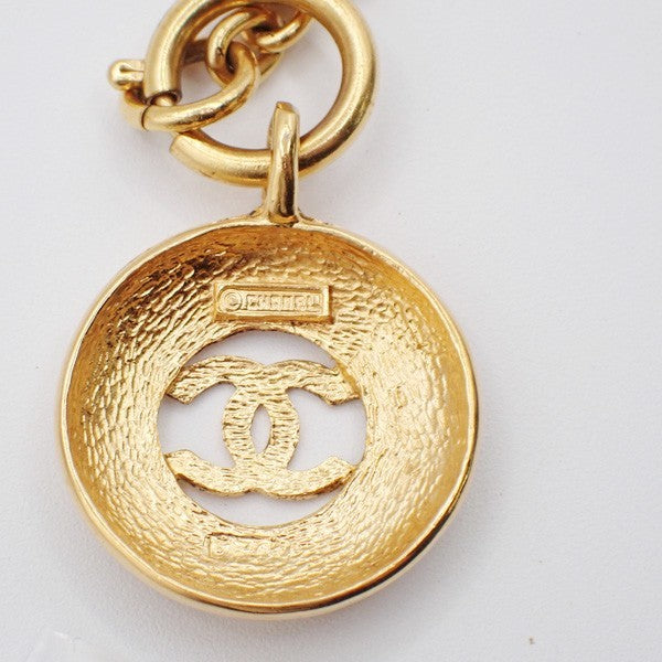 CHANEL CC Logos Chain Long Necklace Pendant Gold France Accessory 70RL693