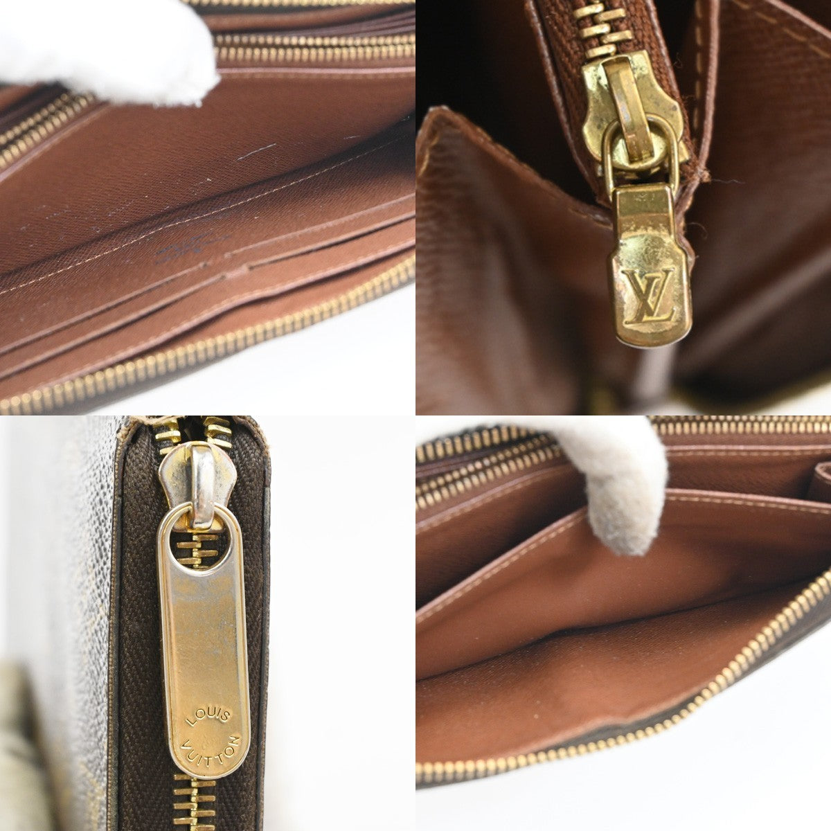 LOUIS VUITTON Logo Long Zippy Wallet Monogram leather Brown Spain M60017 04MA675