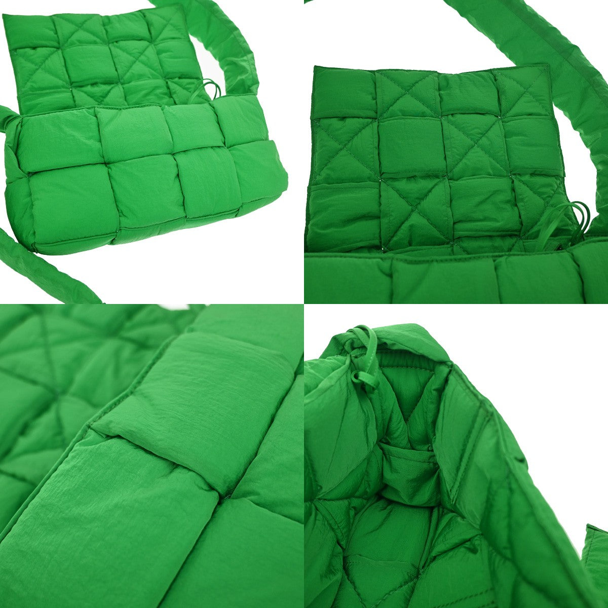 BOTTEGA VENETA Padded Tech Cassette Intrecciato Shoulder Bag Nylon Green 95RL282
