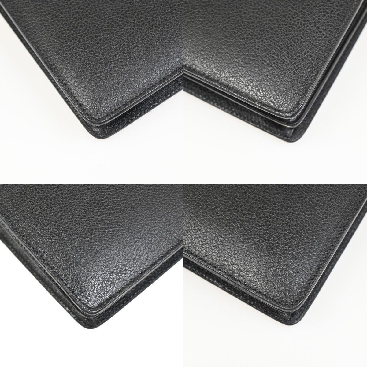 SALVATORE FERRAGAMO Logo 2way Brifecase Hand Bag Leather Black GHW Italy 63ZA157