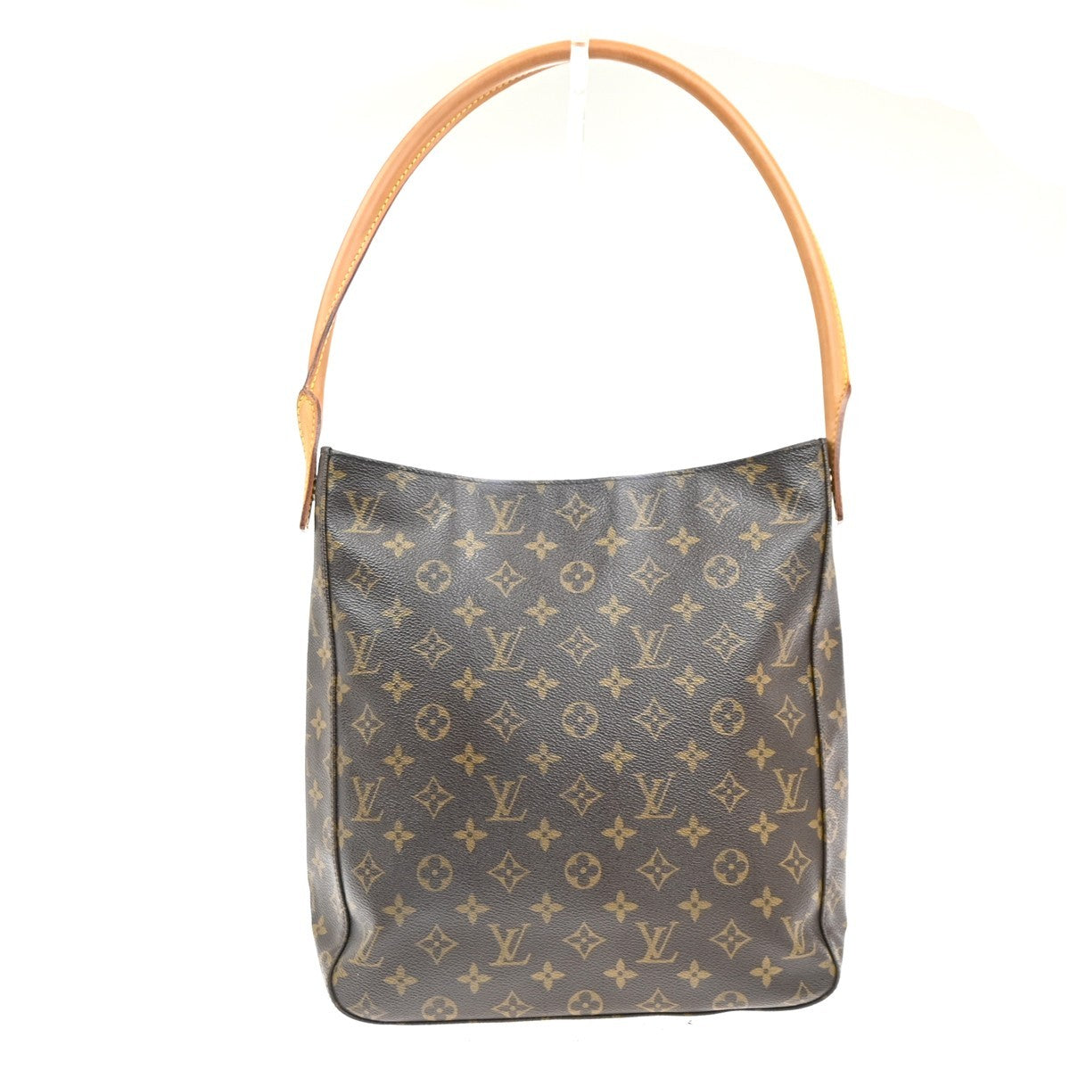 LOUIS VUITTON Logo Looping GM Shoulder Bag Monogram Leather Brown M51145 13KC475
