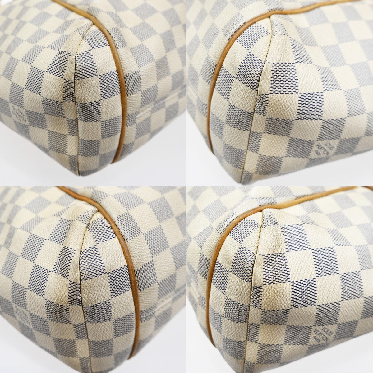 LOUIS VUITTON Totally MM Shoulder Bag Damier Azur Leather White N51262 86PA028
