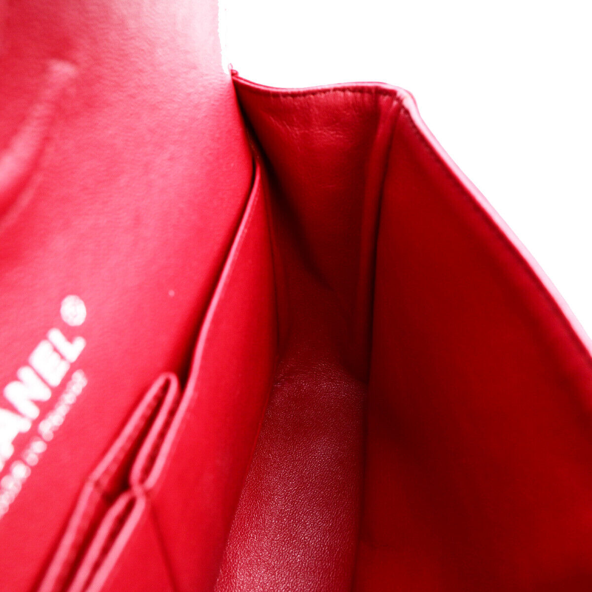 CHANEL CC Matelasse 25 Chain Shoulder Bag Patent Leather Red SHW 373RJ867