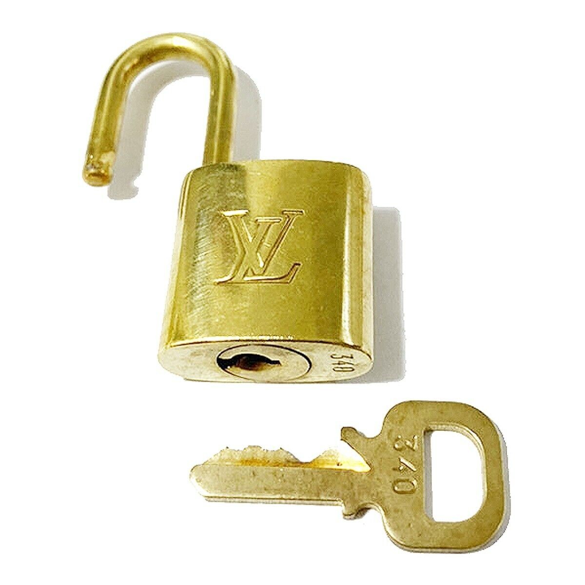 LOUIS VUITTON LV 10 SET PADLOCK KEY BAG CHARM CADENA GOLD-PLATED FRANCE 35MT191