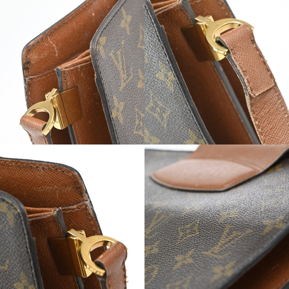 LOUIS VUITTON Courcelles Shoulder Bag Monogram Leather Brown M51375 86KP500