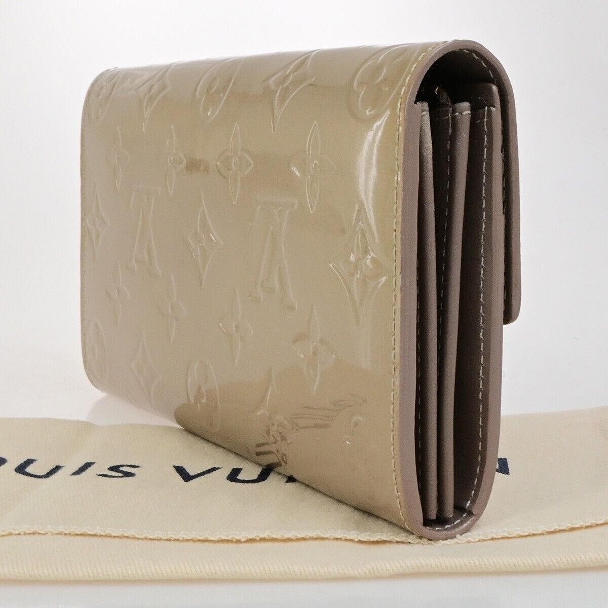 LOUIS VUITTON Portefeuille Sarah Wallet Monogram Vernis Beige M91764 02FB332