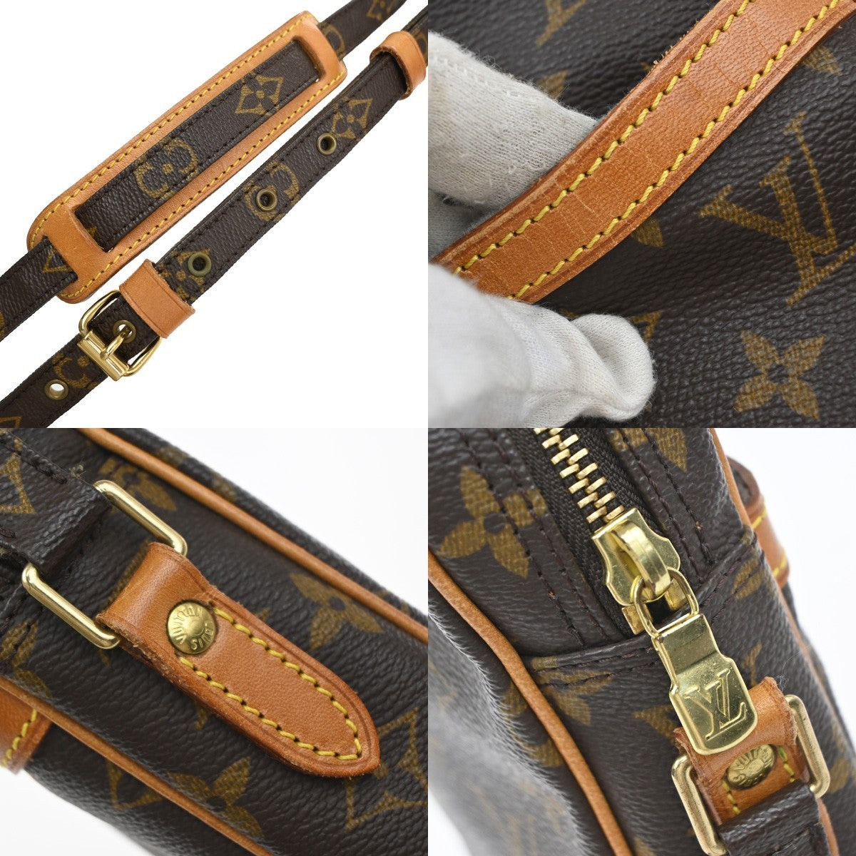 LOUIS VUITTON Danube Shoulder Bag Monogram Leather Brown France M45266 34YJ212