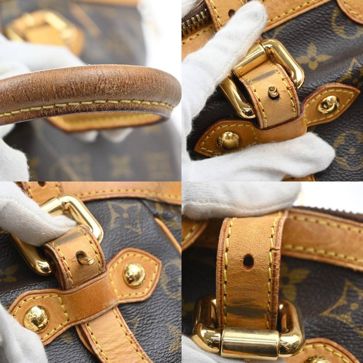 LOUIS VUITTON LV Tivoli GM Shoulder Bag Monogram Leather Brown M40144 70MA640