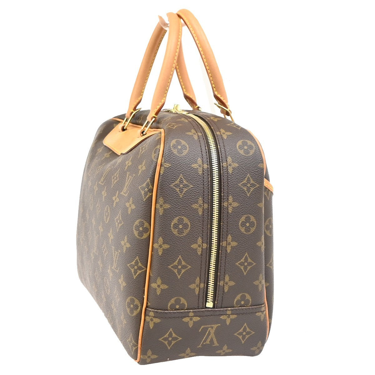 LOUIS VUITTON LV Logo Deauville Hand Bag Monogram Leather Brown M47270 74PA105