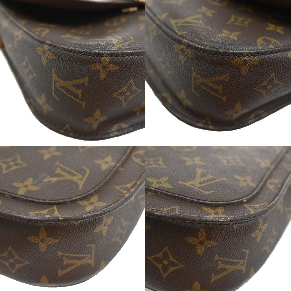 LOUIS VUITTON Saint Cloud GM Shoulder Bag Monogram Leather Brown M51242 86SA034