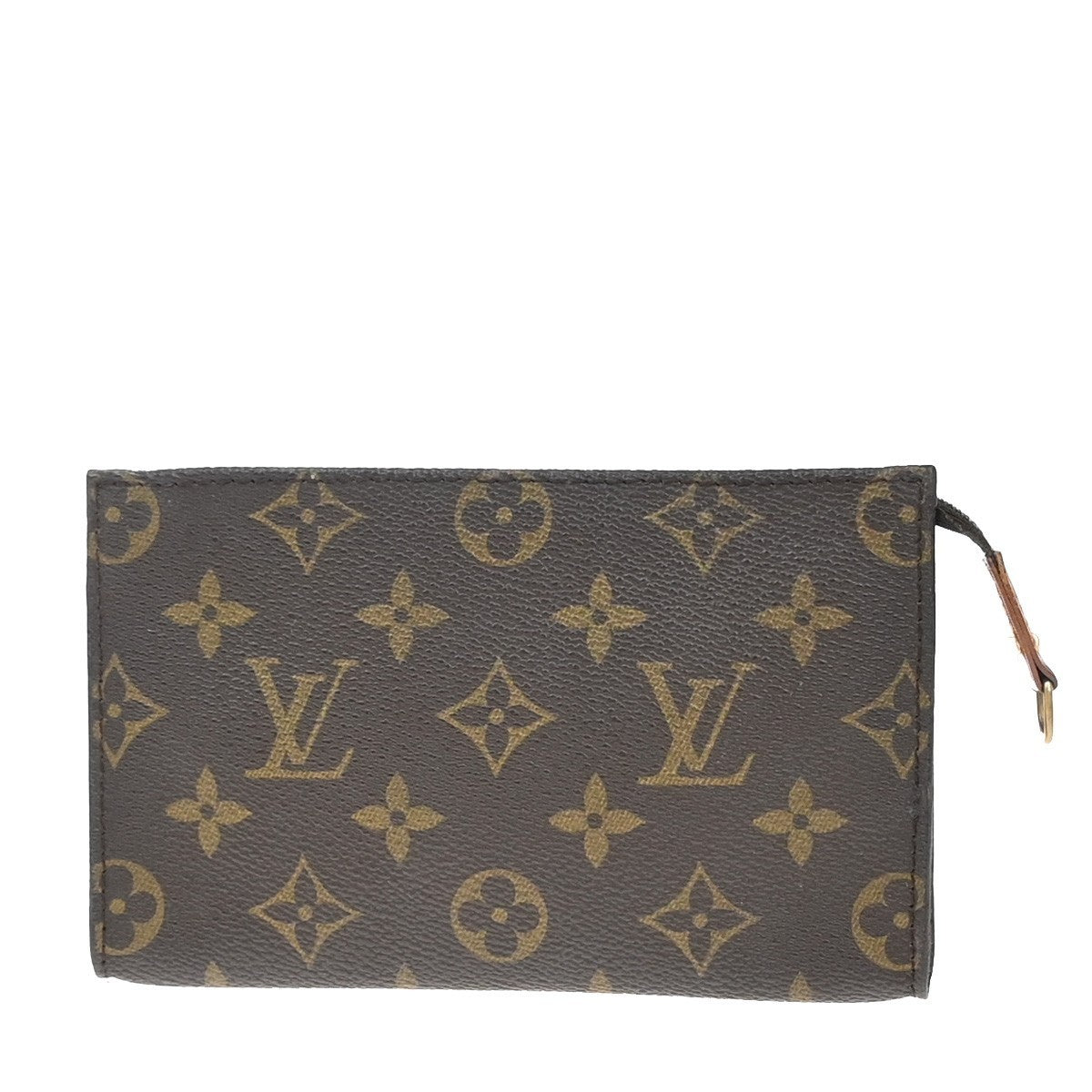 LOUIS VUITTON Logo BUCKET PM Pouch Bag Monogram Leather Brown France 02KP294
