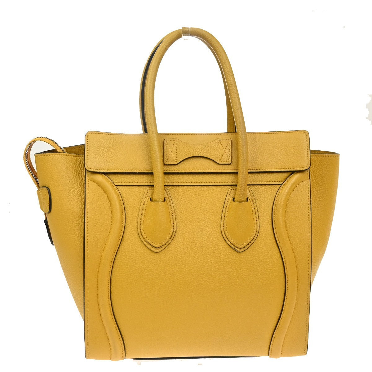 CELINE Luggage Micro Top Handle Tote Hand Bag Leather Yellow SHW Italy 667RL904
