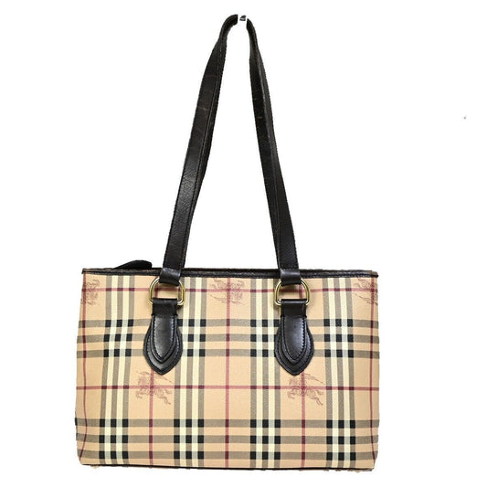 BURBERRY Logo Nova Check Shoulder Tote Bag Canvas Leather Beige Brown 67SJ006