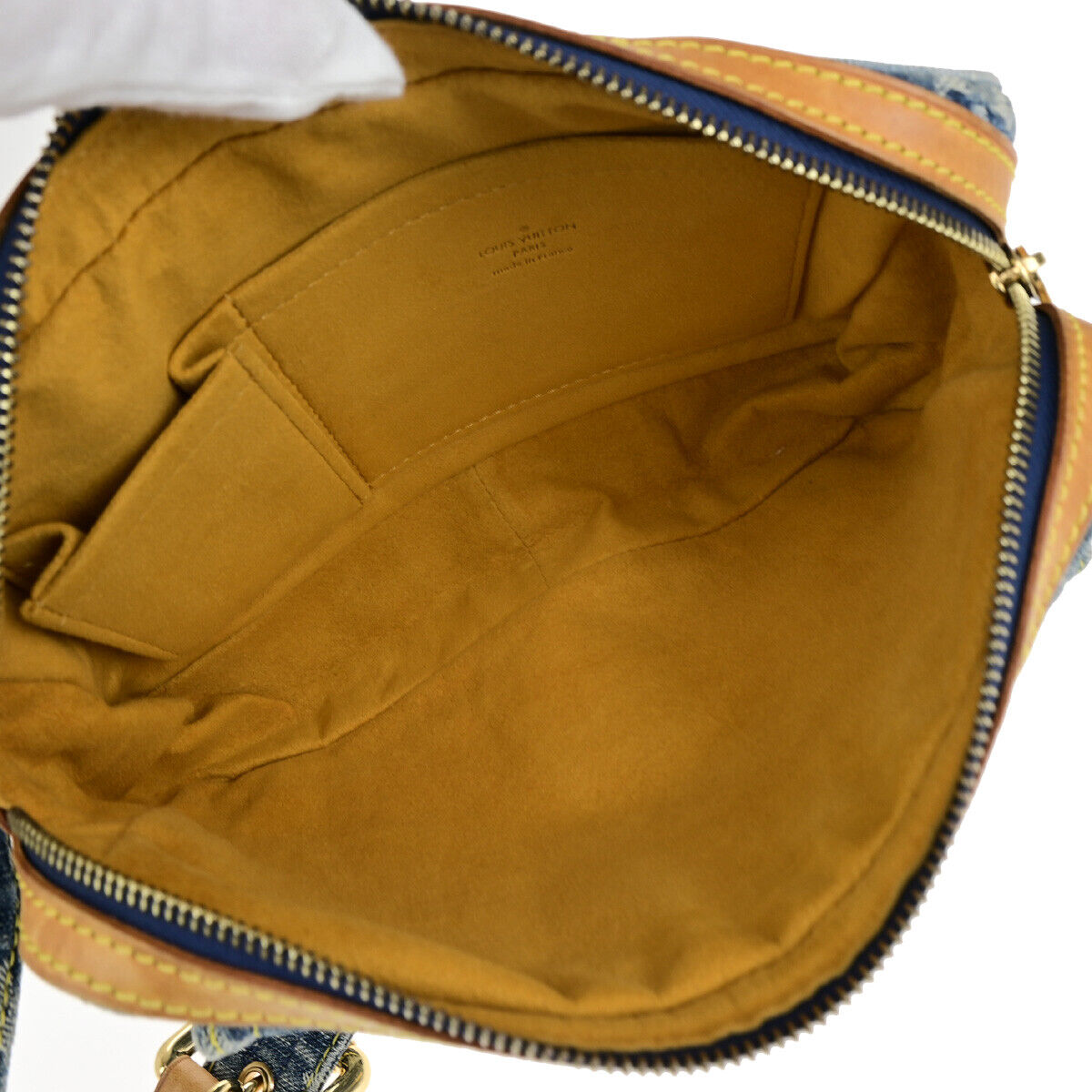 LOUIS VUITTON Waist Bum Bag Monogram Denim Leather Blue GHW M95347 388RK734